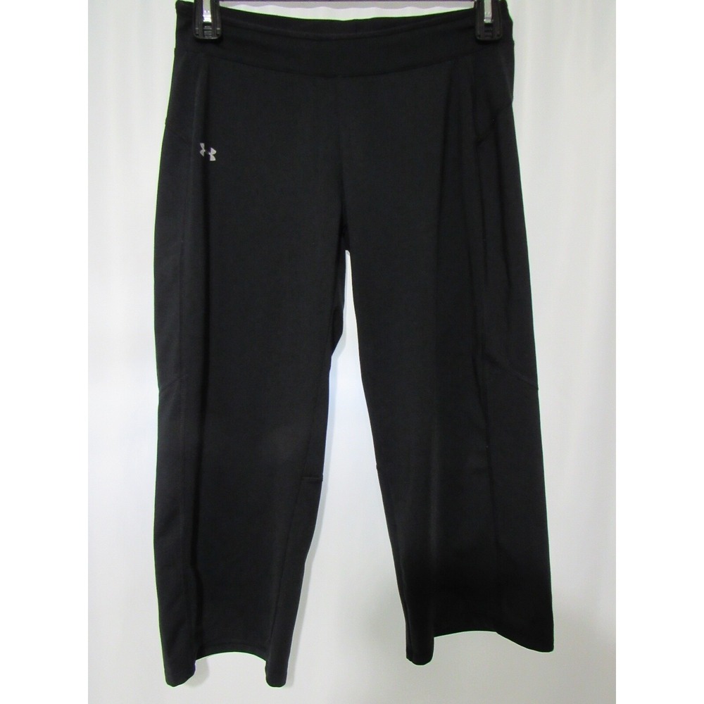 Under Armour Black M Women's Short Capri Leggings Duo Dry Knee Length Fitness